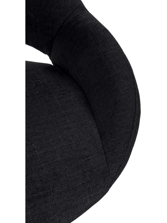 Barkruk Milet stof chroom, zwart