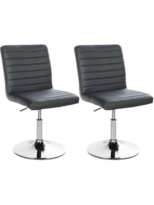 Set van 2 eetkamerstoelen Elvas kunstleer, grijs Set van 2 eetkamerstoelen Elvas kunstleer, grijs