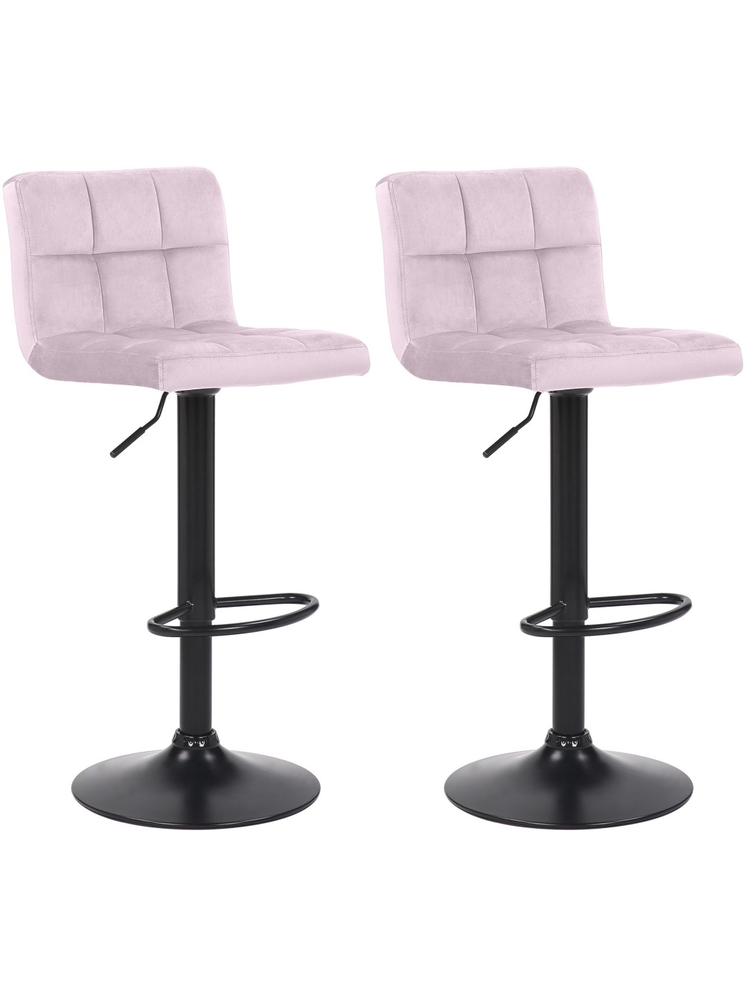 Set van 2 barkrukken Feni fluweel, roze