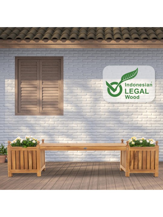 Teakhouten bank Boston, teak