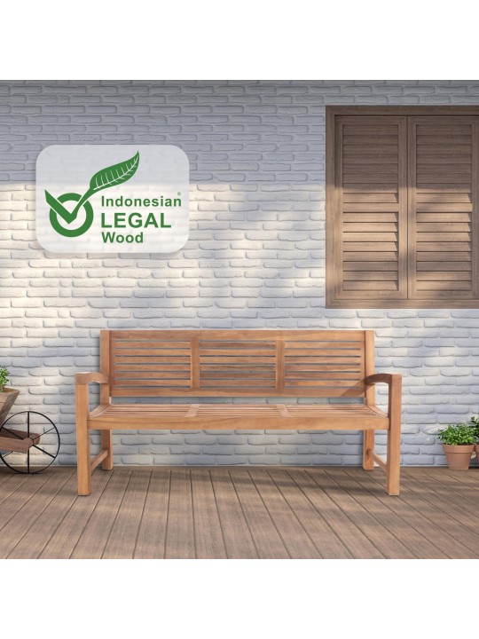 Teakhouten bank Halden 180 cm, teak