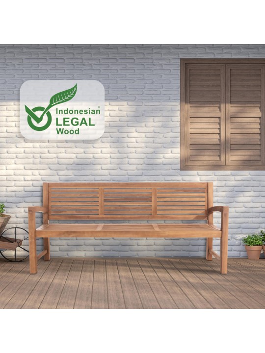 Teakhouten bank Halden 200 cm, teak Teakhouten bank Halden 200 cm, teak