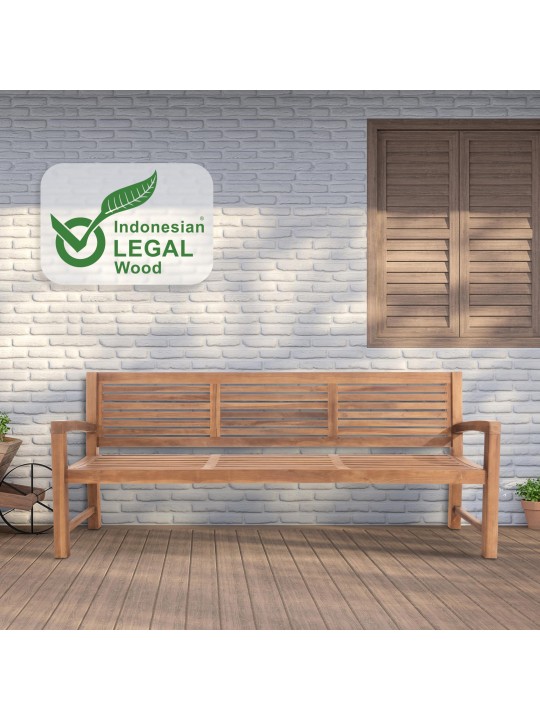 Teakhouten bank Halden 220 cm, teak