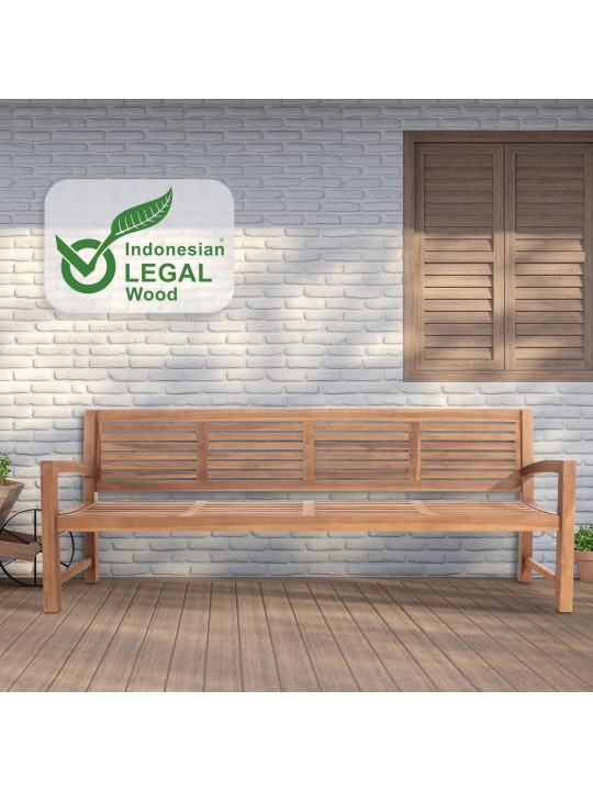 Teakhouten bank Halden 240 cm, teak