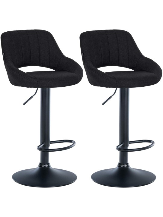 Set van 2 barkrukken Milet stof B, zwart