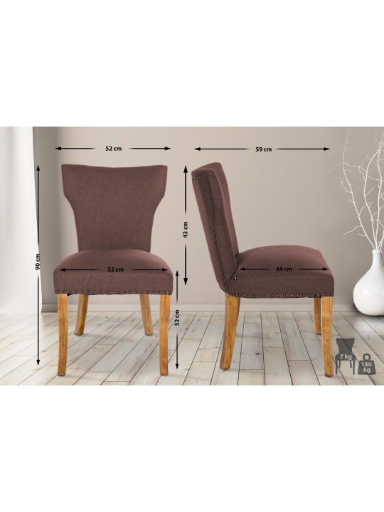 Eetkamerstoel Zadar stof antiek-licht, bruin Eetkamerstoel Zadar stof antiek-licht, bruin