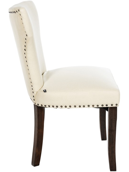 Set van 2 eetkamerstoelen Zadar stof antiek-donker, crème