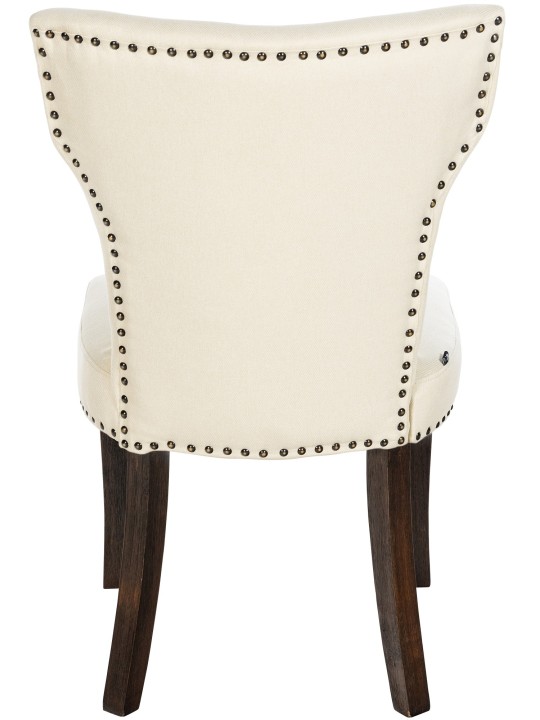 Set van 2 eetkamerstoelen Zadar stof antiek-donker, crème