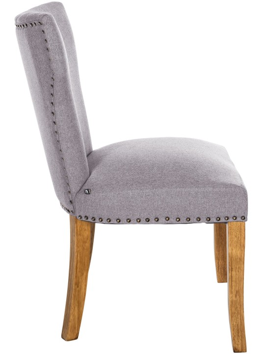 Set van 2 eetkamerstoelen Zadar stof antiek-licht, grijs