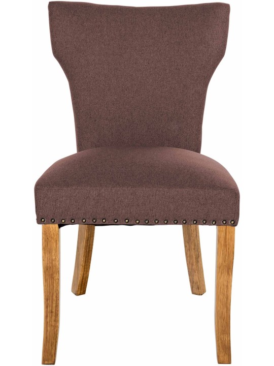 Set van 2 eetkamerstoelen Zadar stof antiek-licht, bruin