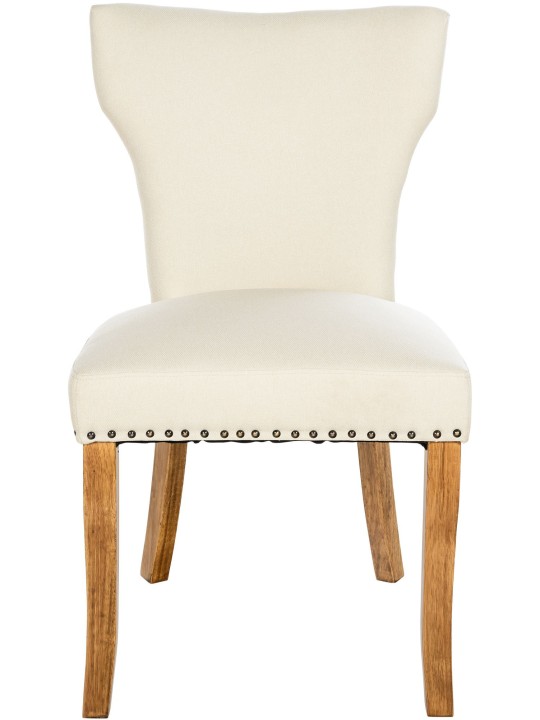 Set van 2 eetkamerstoelen Zadar stof antiek-licht, crème