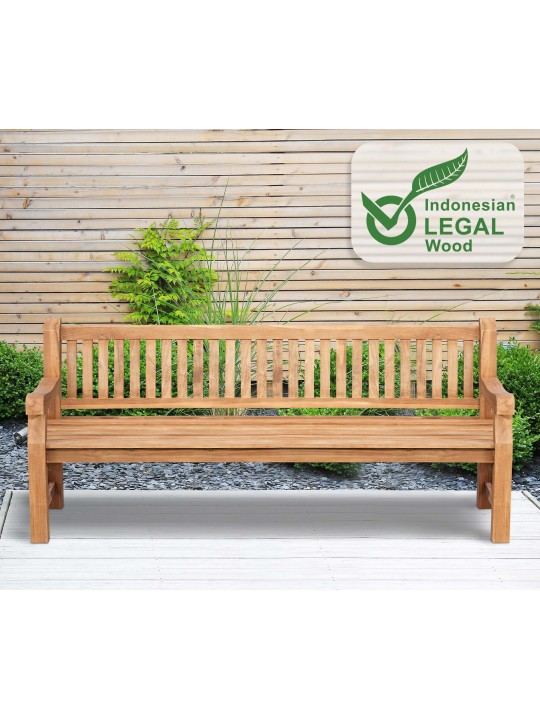 Teakhouten bank Jackson V2 220 cm, teak