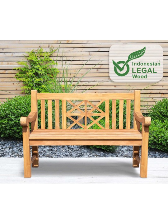 Teakhouten bank Florida 120 cm met deksel, teak