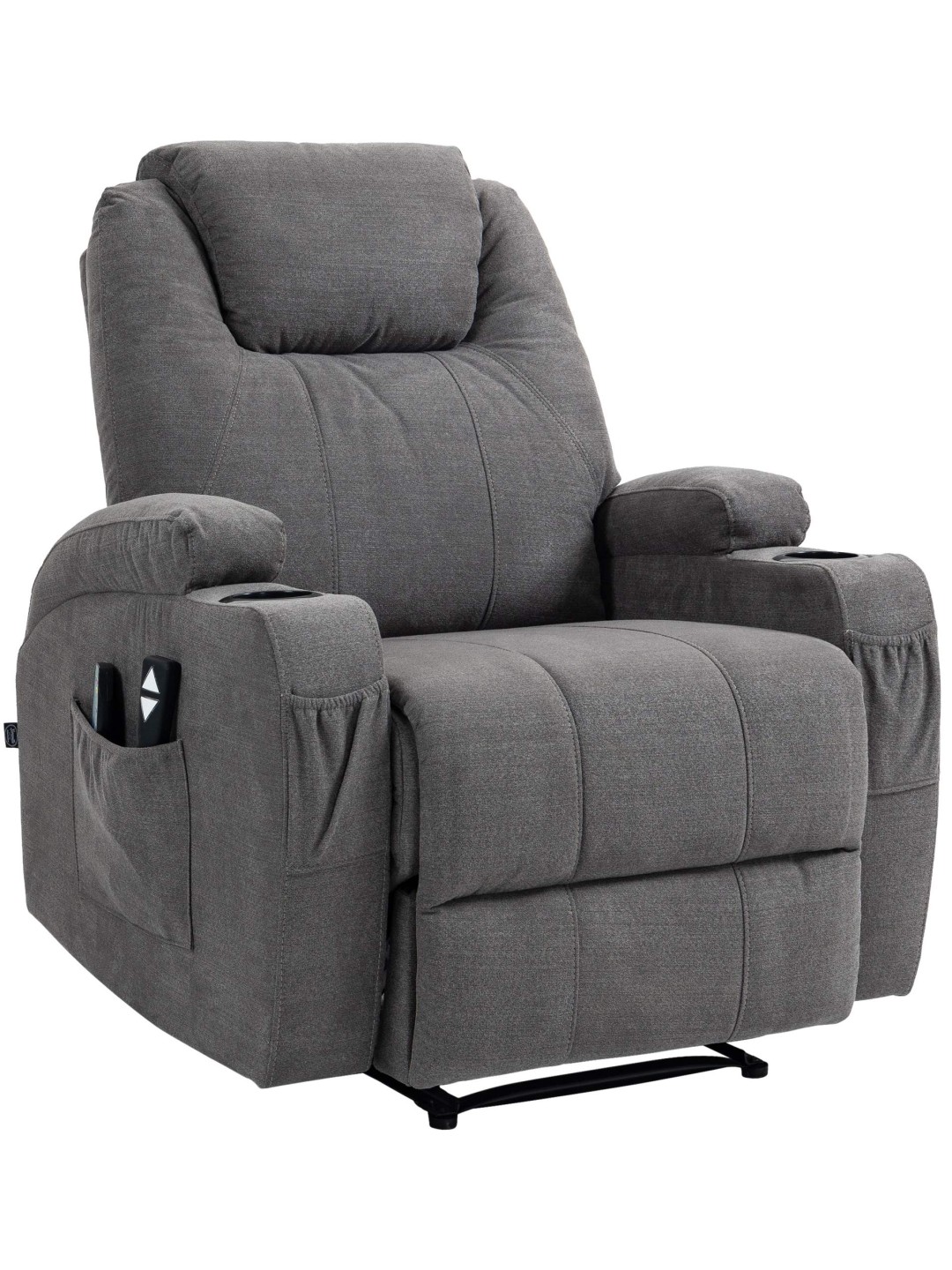 Hepler fauteuil met massagefunctiestof, grijs