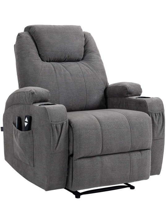 Hepler fauteuil met massagefunctiestof, grijs Hepler fauteuil met massagefunctiestof, grijs
