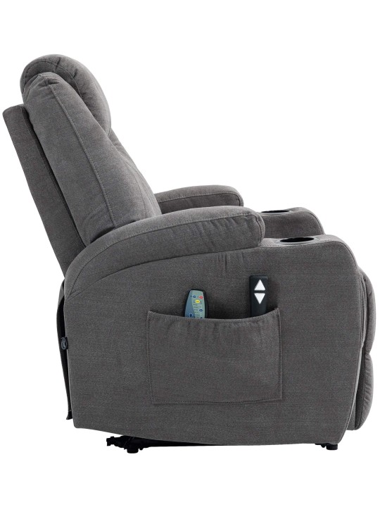 Hepler fauteuil met massagefunctiestof, grijs Hepler fauteuil met massagefunctiestof, grijs