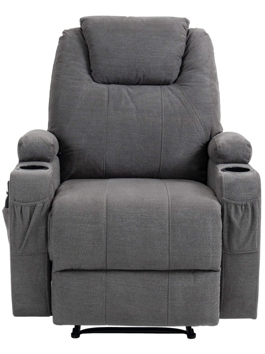 Hepler fauteuil met massagefunctiestof, grijs Hepler fauteuil met massagefunctiestof, grijs
