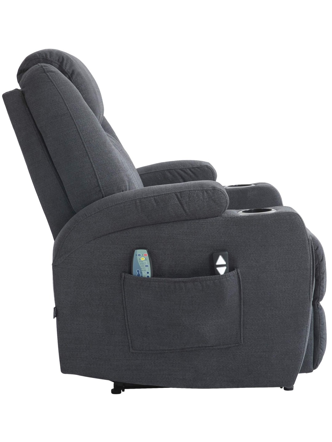 Hepler fauteuil met massagefunctiestof, donkergrijs