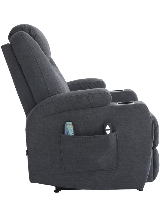 Hepler fauteuil met massagefunctiestof, donkergrijs Hepler fauteuil met massagefunctiestof, donkergrijs