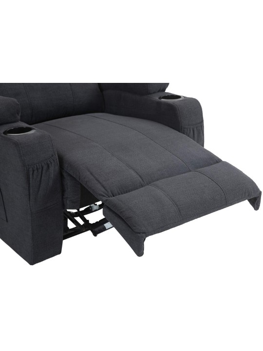 Hepler fauteuil met massagefunctiestof, donkergrijs Hepler fauteuil met massagefunctiestof, donkergrijs
