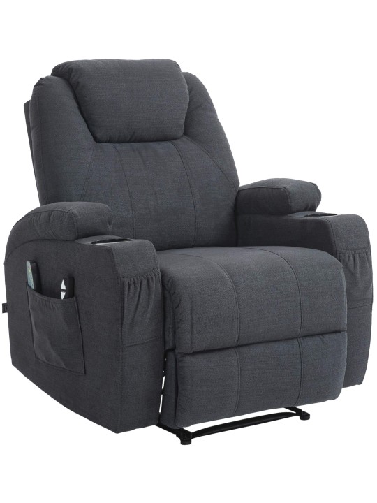 Hepler fauteuil met massagefunctiestof, donkergrijs Hepler fauteuil met massagefunctiestof, donkergrijs