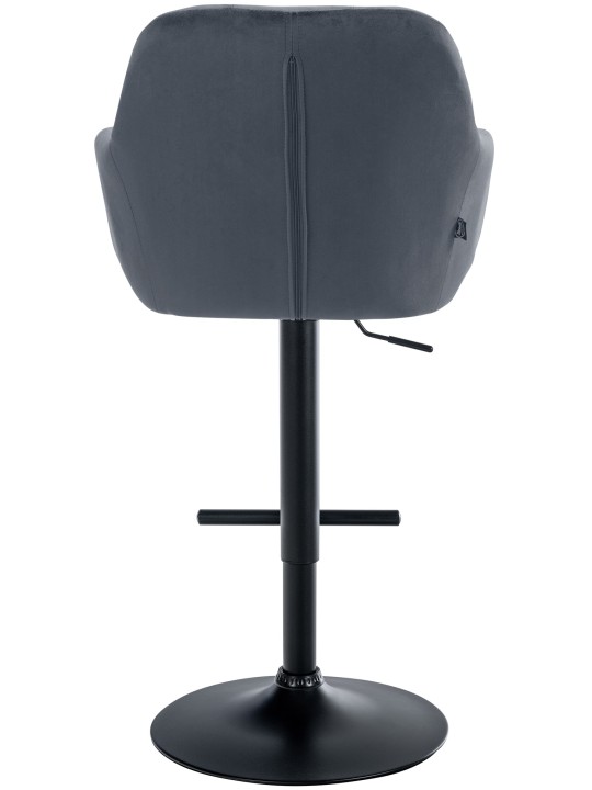 Barkruk Natoma fluweel, donkergrijs