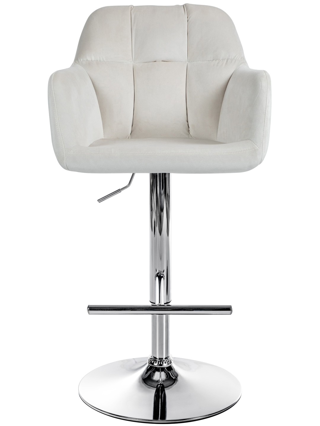 Barkruk Natoma fluweel chroom, crème