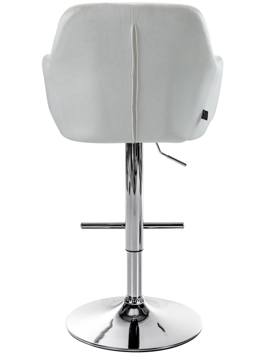 Barkruk Natoma fluweel chroom, crème