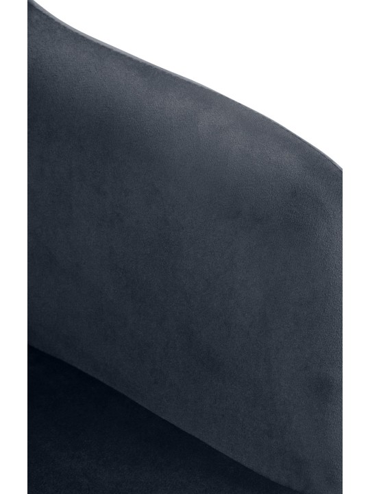 Barkruk Natoma fluweel chroom, donkergrijs