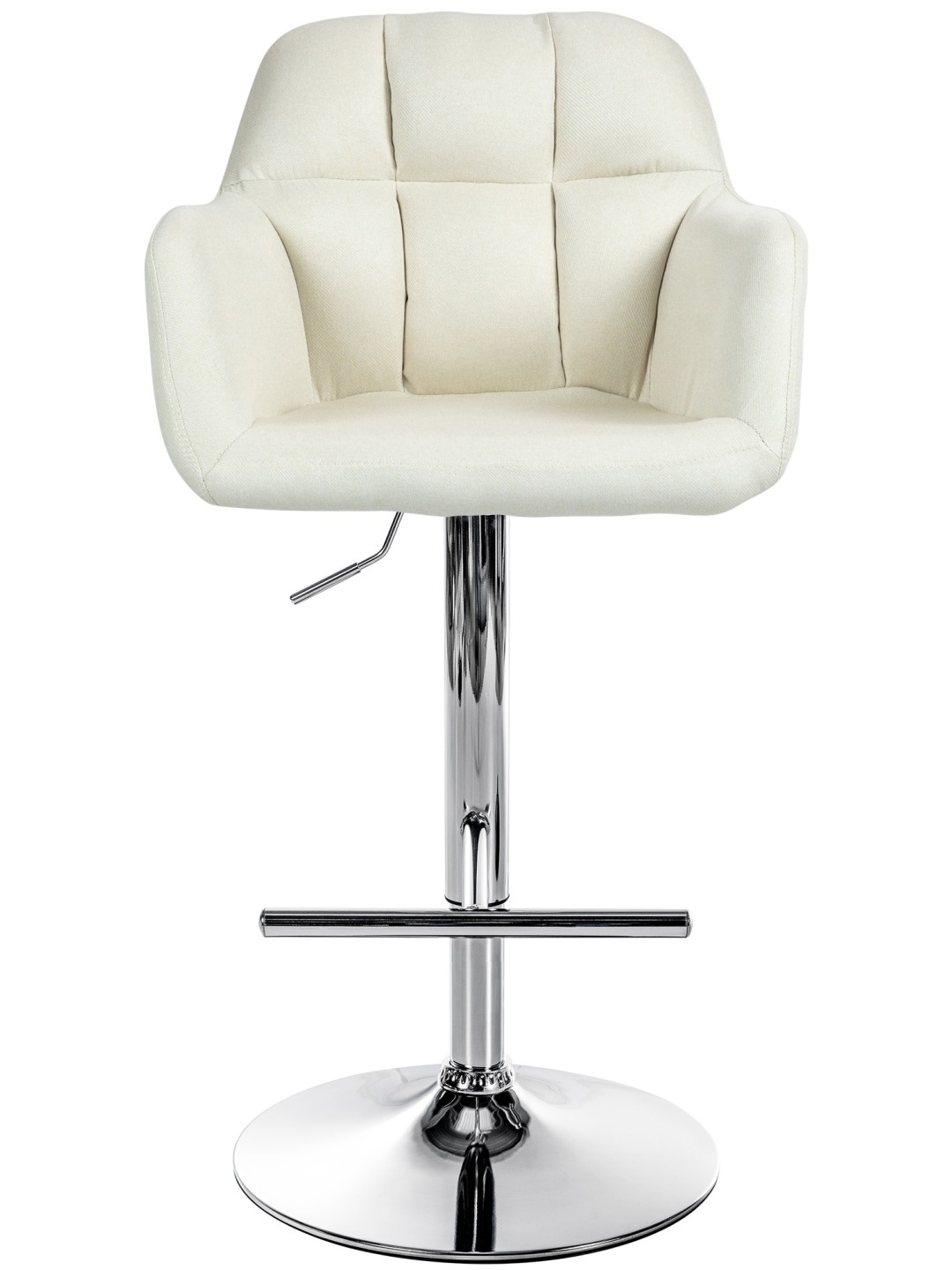 Barkruk Natoma stof chroom, crème