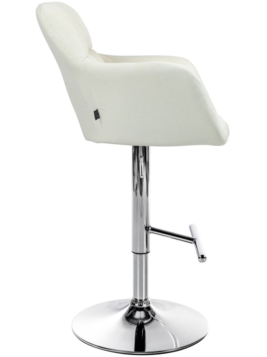 Barkruk Natoma stof chroom, crème