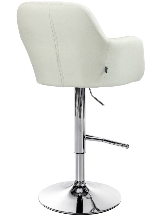 Barkruk Natoma stof chroom, crème