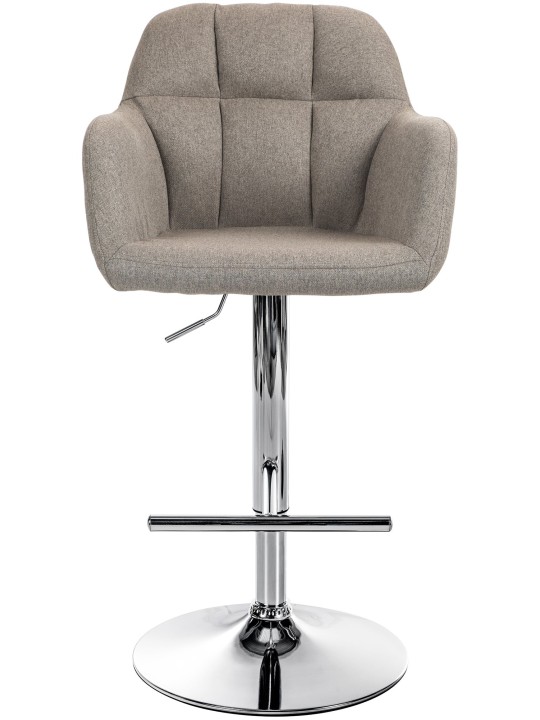 Barkruk Natoma stof chroom, taupe