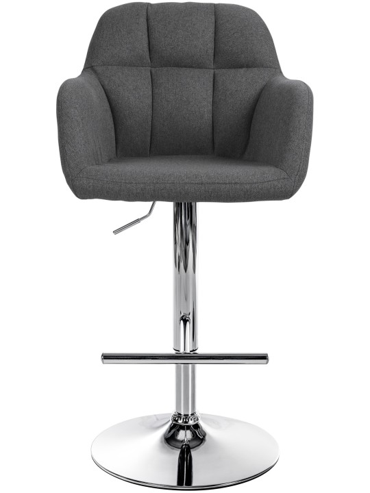 Barkruk Natoma stof chroom, donkergrijs Barkruk Natoma stof chroom, donkergrijs