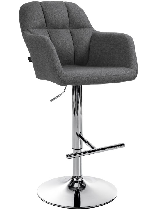 Barkruk Natoma stof chroom, donkergrijs Barkruk Natoma stof chroom, donkergrijs