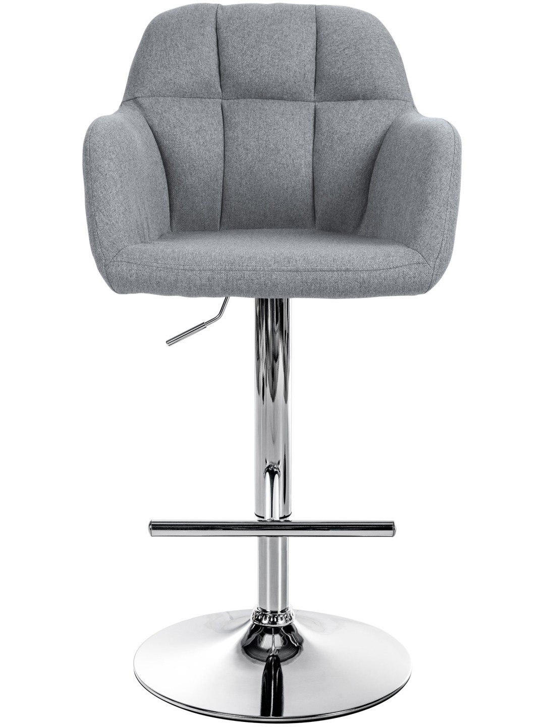 Barkruk Natoma stof chroom, grijs