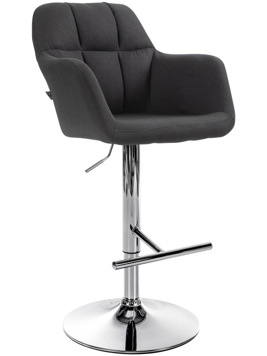 Barkruk Natoma stof chroom, zwart