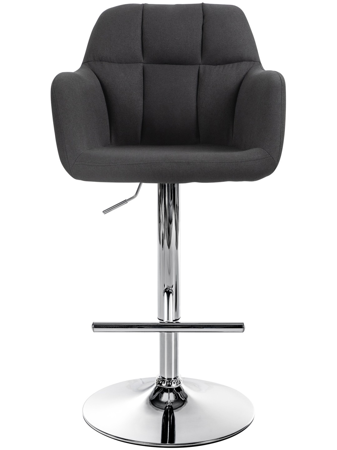 Barkruk Natoma stof chroom, zwart