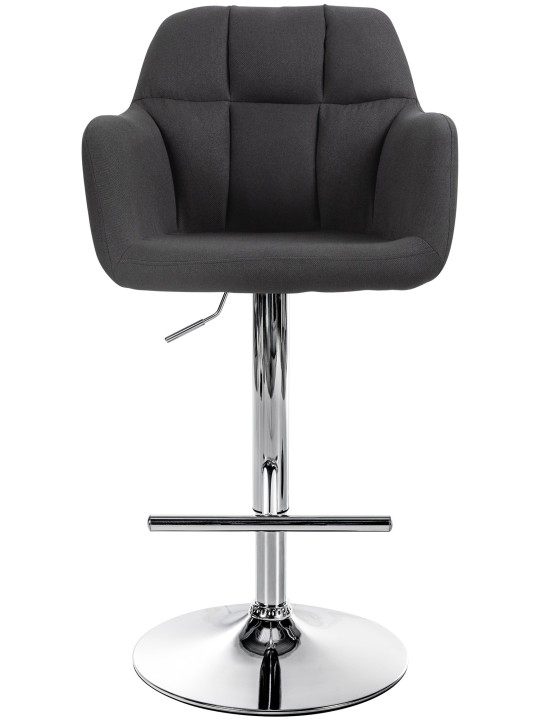 Barkruk Natoma stof chroom, zwart