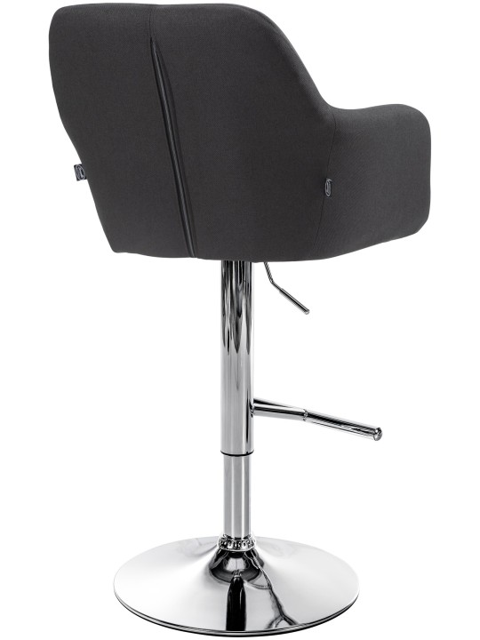 Barkruk Natoma stof chroom, zwart