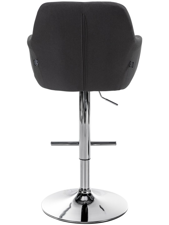 Barkruk Natoma stof chroom, zwart