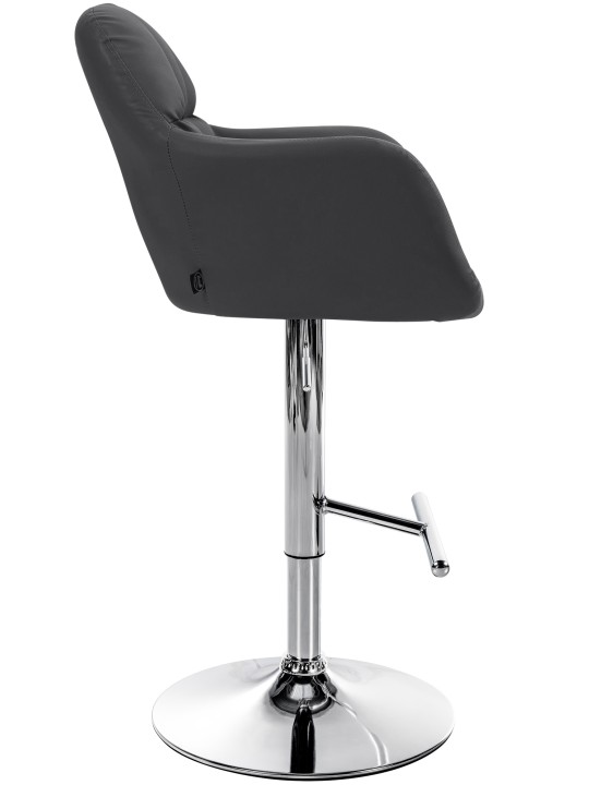 Barkruk Natoma kunstleer chroom, zwart