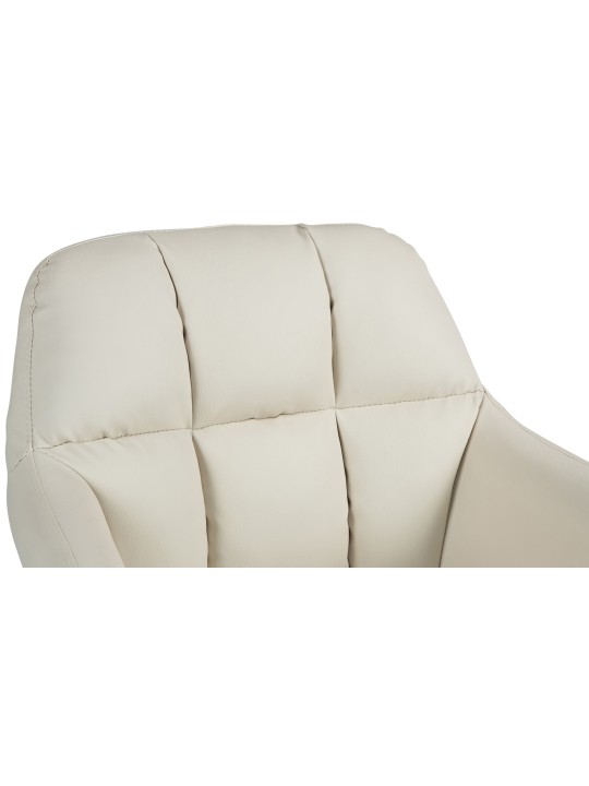 Barkruk Natoma kunstleer chroom, crème