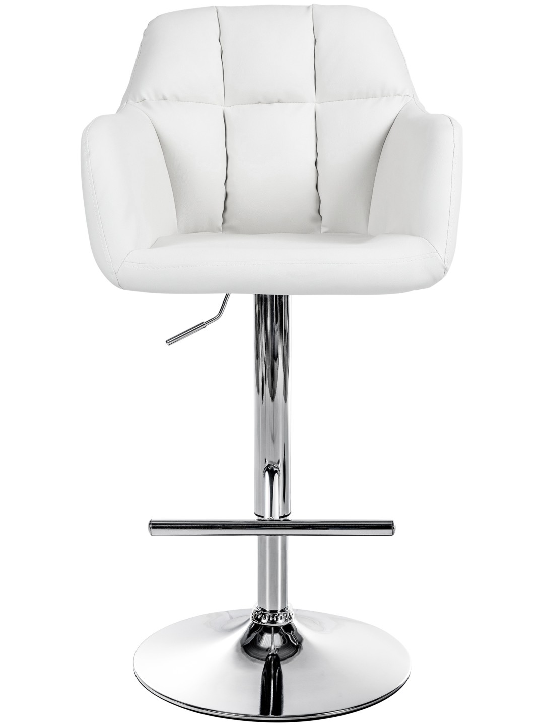 Barkruk Natoma kunstleer chroom, wit