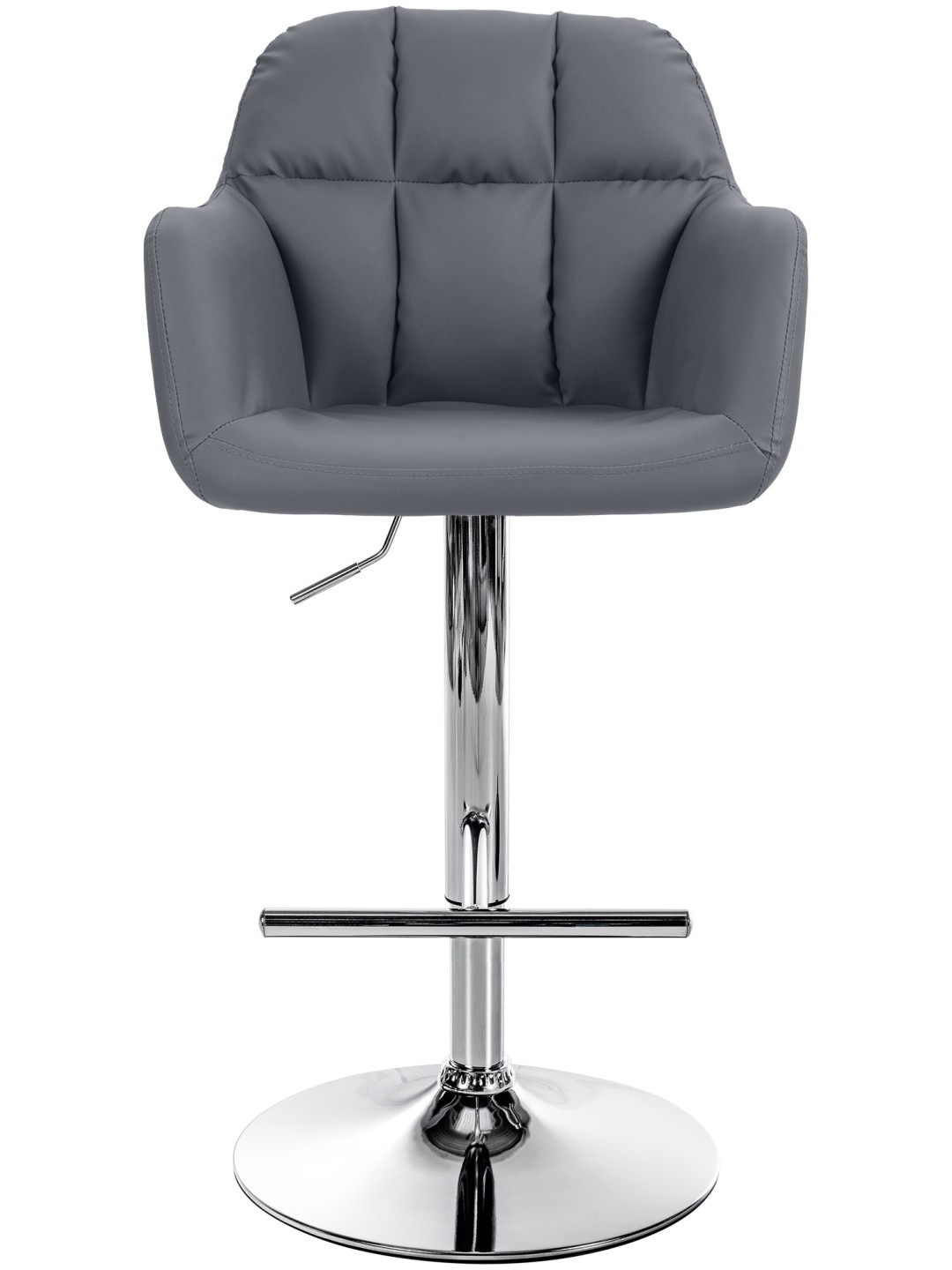 Barkruk Natoma kunstleer chroom, grijs