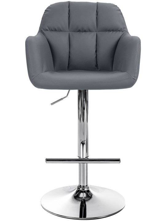 Barkruk Natoma kunstleer chroom, grijs