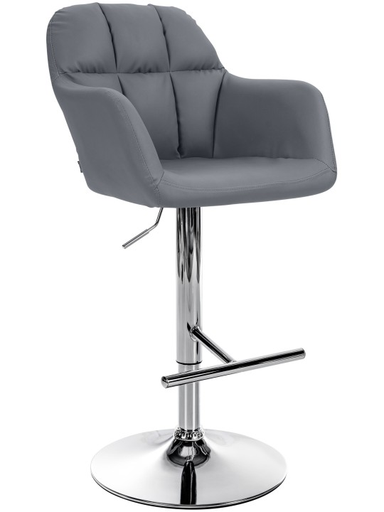 Barkruk Natoma kunstleer chroom, grijs