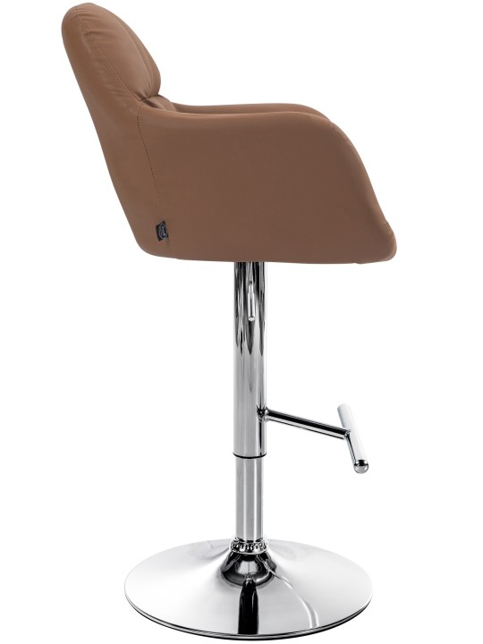 Barkruk Natoma kunstleer chroom, lichtbruin