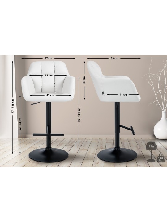 Barkruk Natoma kunstleer, wit