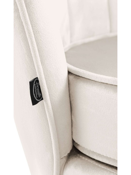 Stoel Rosita fluweel, crème